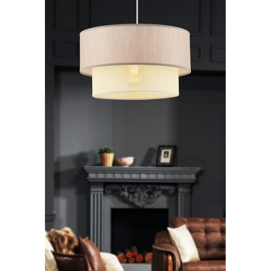 Κρεμαστό φωτιστικό με καλώδιο ECHO, 1xE27/60W/230V, μπεζ/κρεμ