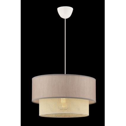 Κρεμαστό φωτιστικό με καλώδιο ECHO, 1xE27/60W/230V, μπεζ/κρεμ