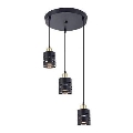 Κρεμαστό φωτιστικό με καλώδιο ELEN 3xE27/35W/230V διάμ. 29 cm μαύρο/χρυσό