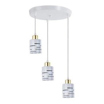 Κρεμαστό φωτιστικό με καλώδιο ELEN 3xE27/35W/230V, διάμετρος 29 cm, λευκό/χρυσό
