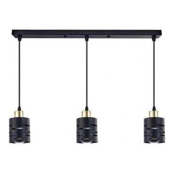Κρεμαστό φωτιστικό με καλώδιο ELEN 3xE27/35W/230V μαύρο/χρυσό