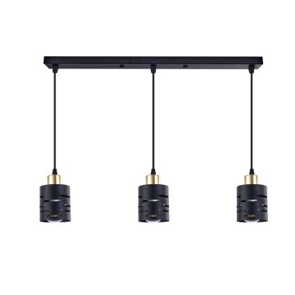 Κρεμαστό φωτιστικό με καλώδιο ELEN 3xE27/35W/230V μαύρο/χρυσό