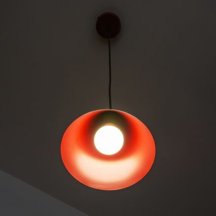Κρεμαστό φωτιστικό με καλώδιο ETNA II 1xE27/15W/230V Ø 18,5 cm κόκκινο
