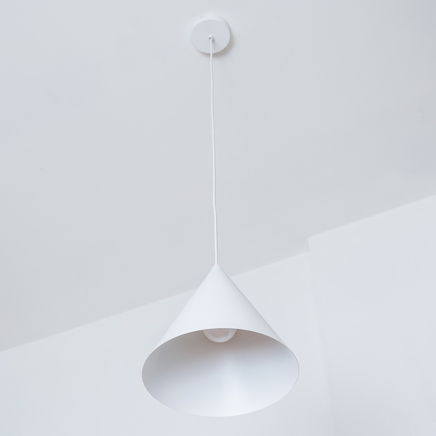 Κρεμαστό φωτιστικό με καλώδιο ETNA II, 1xE27/15W/230V, Ø 25 εκ., λευκό