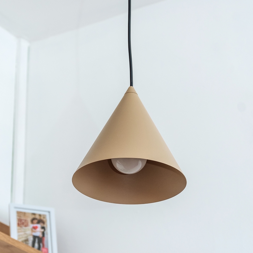 Κρεμαστό φωτιστικό με καλώδιο ETNA II 1xE27/15W/230V, διάμ. 18,5 cm, μπεζ