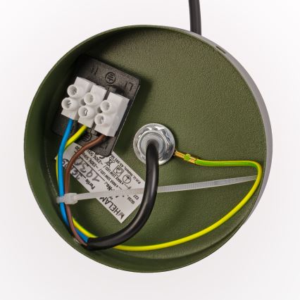 Κρεμαστό φωτιστικό με καλώδιο ETNA II 1xE27/15W/230V, διάμ. 25 εκ., πράσινο