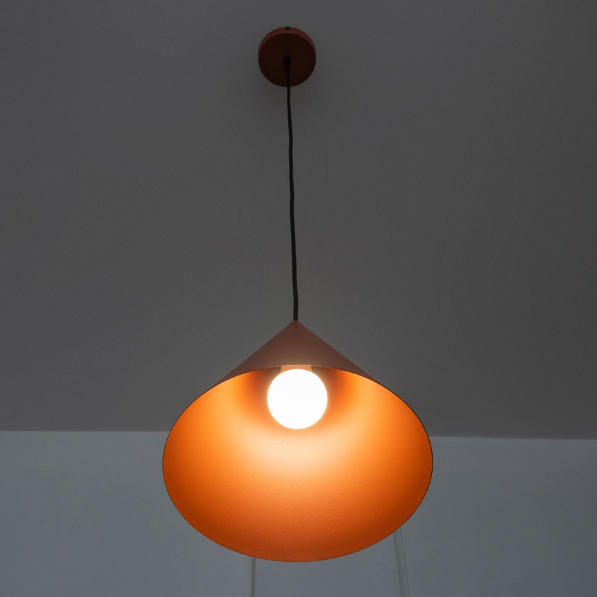 Κρεμαστό φωτιστικό με καλώδιο ETNA II 1xE27/15W/230V, διάμ. 25 εκ., πορτοκαλί