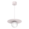 Κρεμαστό φωτιστικό με καλώδιο FLAT 1xE27/15W/230V σε εκρού απόχρωση
