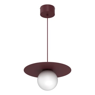 Κρεμαστό φωτιστικό με καλώδιο FLAT 1xE27/15W/230V μπορντό