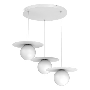 Κρεμαστό φωτιστικό με καλώδιο FLAT 3xE27/15W/230V λευκό