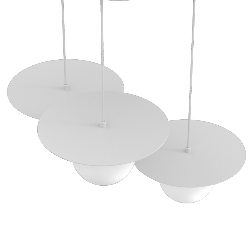 Κρεμαστό φωτιστικό με καλώδιο FLAT 3xE27/15W/230V λευκό