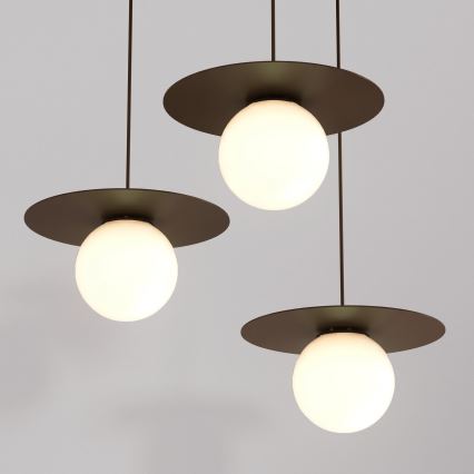Κρεμαστό φωτιστικό με καλώδιο FLAT 3xE27/15W/230V καφέ