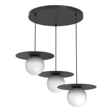 Κρεμαστό φωτιστικό με καλώδιο FLAT 3xE27/15W/230V μαύρο