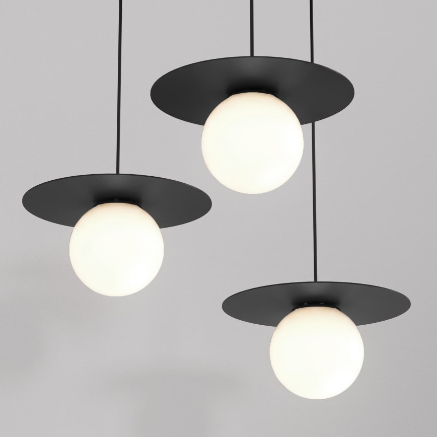 Κρεμαστό φωτιστικό με καλώδιο FLAT 3xE27/15W/230V μαύρο