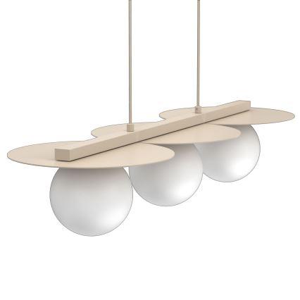 Κρεμαστό φωτιστικό με καλώδιο FLAT 3xE27/15W/230V μπεζ