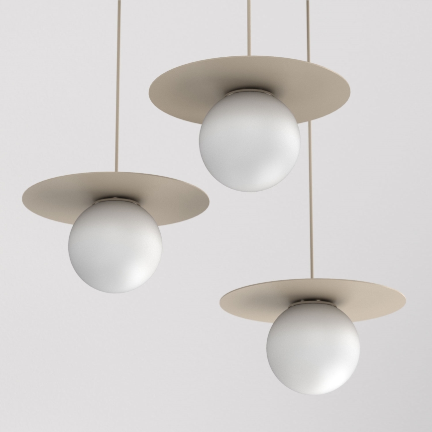 Κρεμαστό φωτιστικό με καλώδιο FLAT 3xE27/15W/230V μπεζ