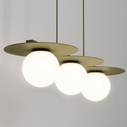Κρεμαστό φωτιστικό με καλώδιο FLAT 3xE27/15W/230V χρυσό