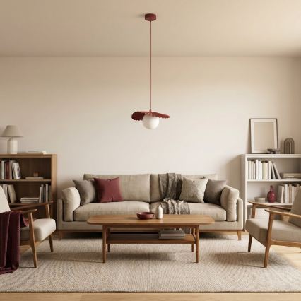 Κρεμαστό φωτιστικό με καλώδιο FLORA 1xG9/8W/230V κόκκινο
