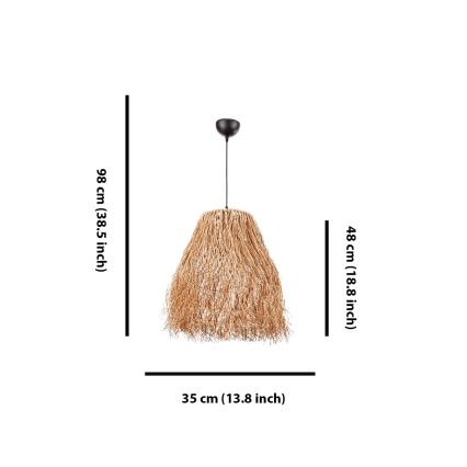 Κρεμαστό φωτιστικό με καλώδιο FRINGE 1xE27/40W/230V ραφία