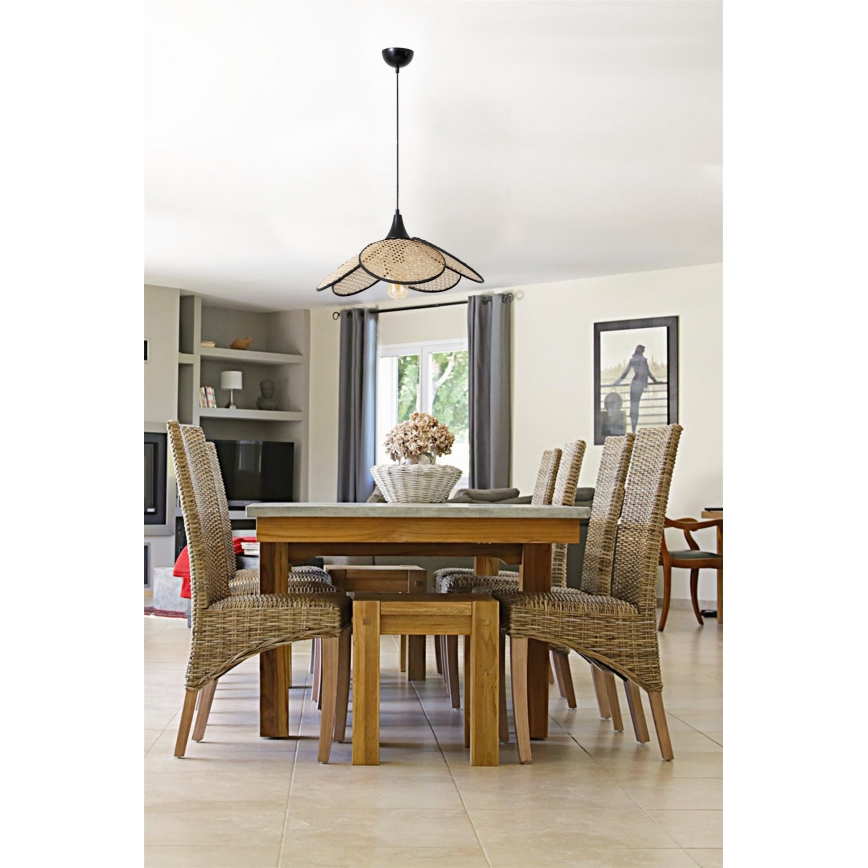 Κρεμαστό φωτιστικό με καλώδιο FUME 1xE27/40W/230V διάμ. 45 cm μαύρο/μπεζ