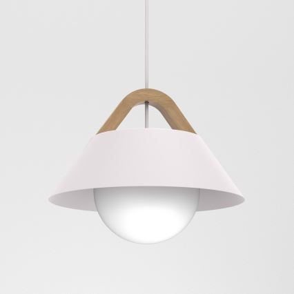 Κρεμαστό φωτιστικό με καλώδιο FUNDA 1xE27/15W/230V σε κρεμ απόχρωση