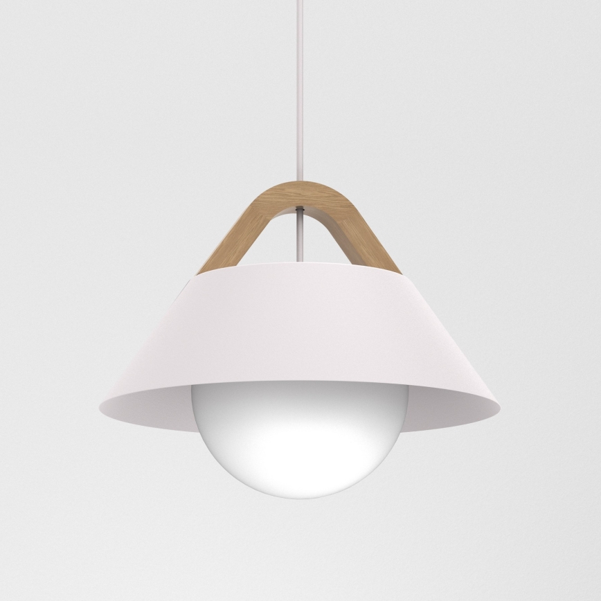 Κρεμαστό φωτιστικό με καλώδιο FUNDA 1xE27/15W/230V σε κρεμ απόχρωση