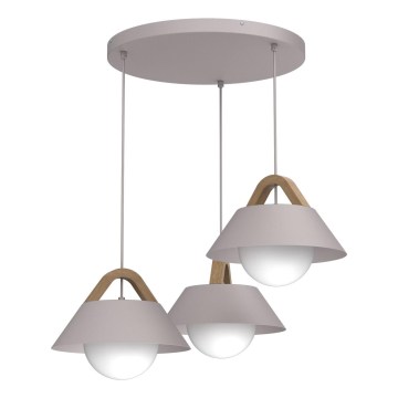 Κρεμαστό φωτιστικό με καλώδιο FUNDA 3xE27/15W/230V εκρού