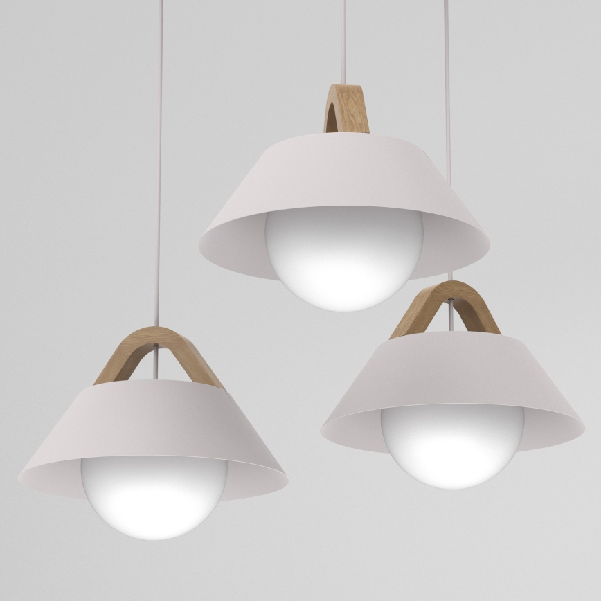 Κρεμαστό φωτιστικό με καλώδιο FUNDA 3xE27/15W/230V εκρού