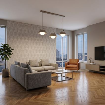 Κρεμαστό φωτιστικό με καλώδιο FUNDA 3xE27/15W/230V μπρονζέ