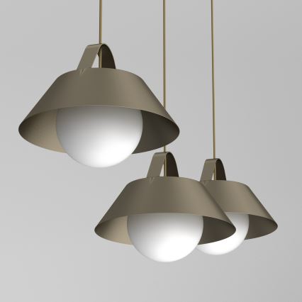 Κρεμαστό φωτιστικό με καλώδιο FUNDA 3xE27/15W/230V μπρονζέ