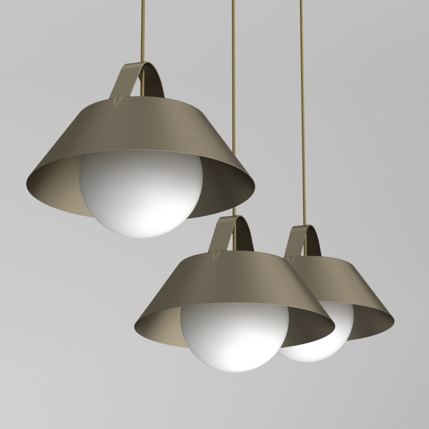 Κρεμαστό φωτιστικό με καλώδιο FUNDA 3xE27/15W/230V μπρονζέ