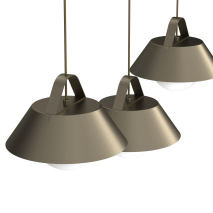 Κρεμαστό φωτιστικό με καλώδιο FUNDA 3xE27/15W/230V μπρονζέ
