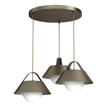 Κρεμαστό φωτιστικό με καλώδιο FUNDA 3xE27/15W/230V, μπρονζέ