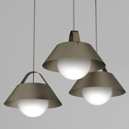 Κρεμαστό φωτιστικό με καλώδιο FUNDA 3xE27/15W/230V, μπρονζέ