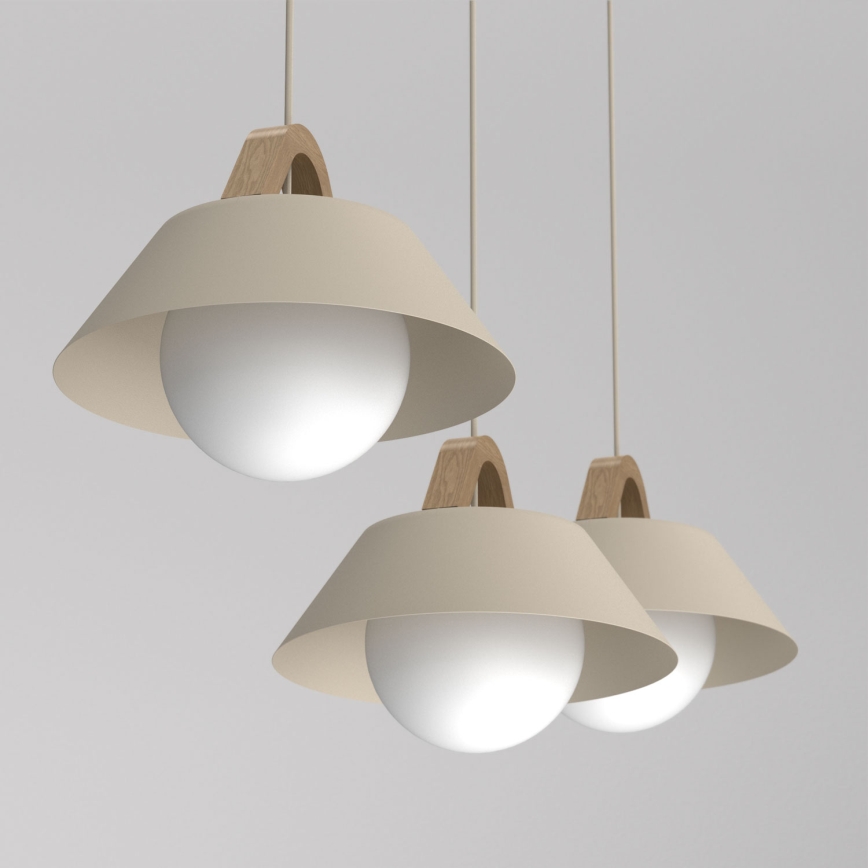 Κρεμαστό φωτιστικό με καλώδιο FUNDA 3xE27/15W/230V μπεζ