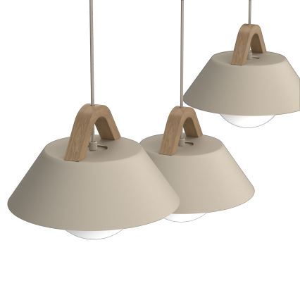 Κρεμαστό φωτιστικό με καλώδιο FUNDA 3xE27/15W/230V μπεζ