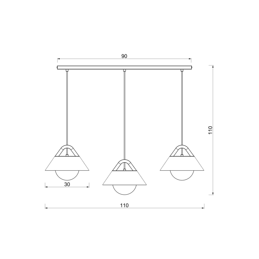 Κρεμαστό φωτιστικό με καλώδιο FUNDA 3xE27/15W/230V μπεζ