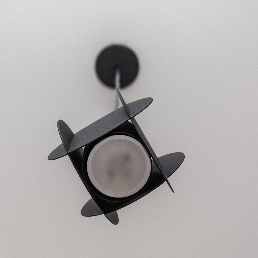 Κρεμαστό φωτιστικό με καλώδιο GAMBIT 1xGU10/10W/230V μαύρο