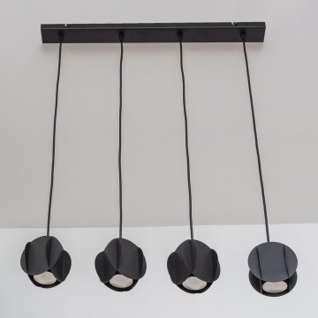 Κρεμαστό φωτιστικό με καλώδιο GAMBIT, 4xGU10/10W/230V, μαύρο