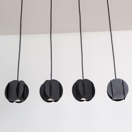 Κρεμαστό φωτιστικό με καλώδιο GAMBIT, 4xGU10/10W/230V, μαύρο