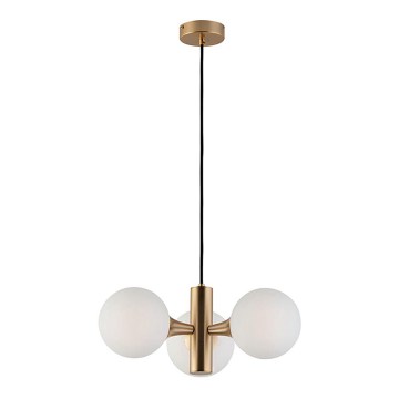 Κρεμαστό φωτιστικό με καλώδιο GLOBE 3xE14/7W/230V, χρυσό