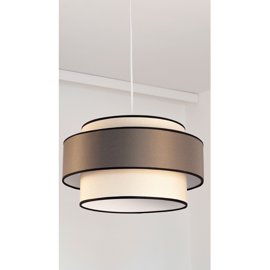 Κρεμαστό φωτιστικό με καλώδιο GRACE 1xE27/60W/230V διάμ. 40 cm κρεμ/γκρί