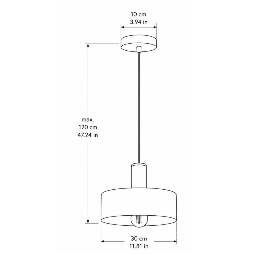 Κρεμαστό φωτιστικό με καλώδιο HAKI 1xE27/60W/230V καφέ/μαύρο