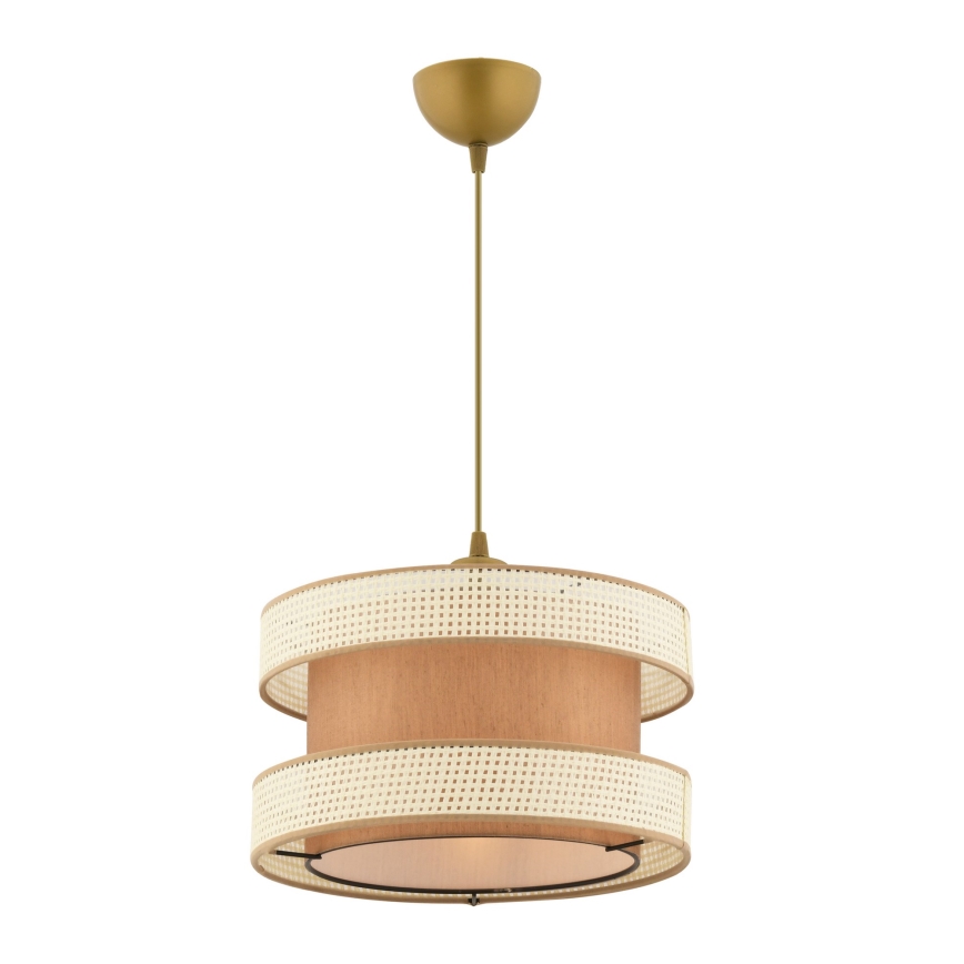 Κρεμαστό φωτιστικό με καλώδιο HALO 1xE27/60W/230V καφέ/κρεμ