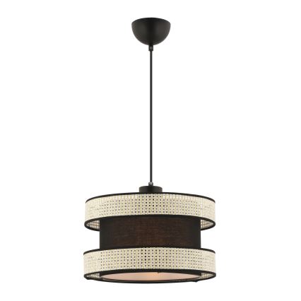 Κρεμαστό φωτιστικό με καλώδιο HALO 1xE27/60W/230V μαύρο/κρεμ