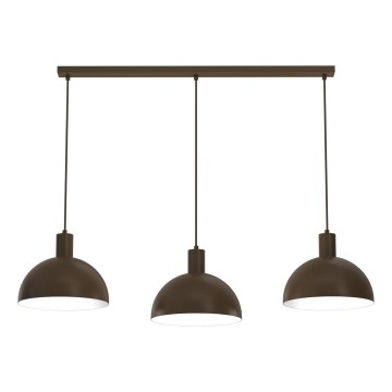 Κρεμαστό φωτιστικό με καλώδιο HANDA 3xE27/15W/230V, καφέ