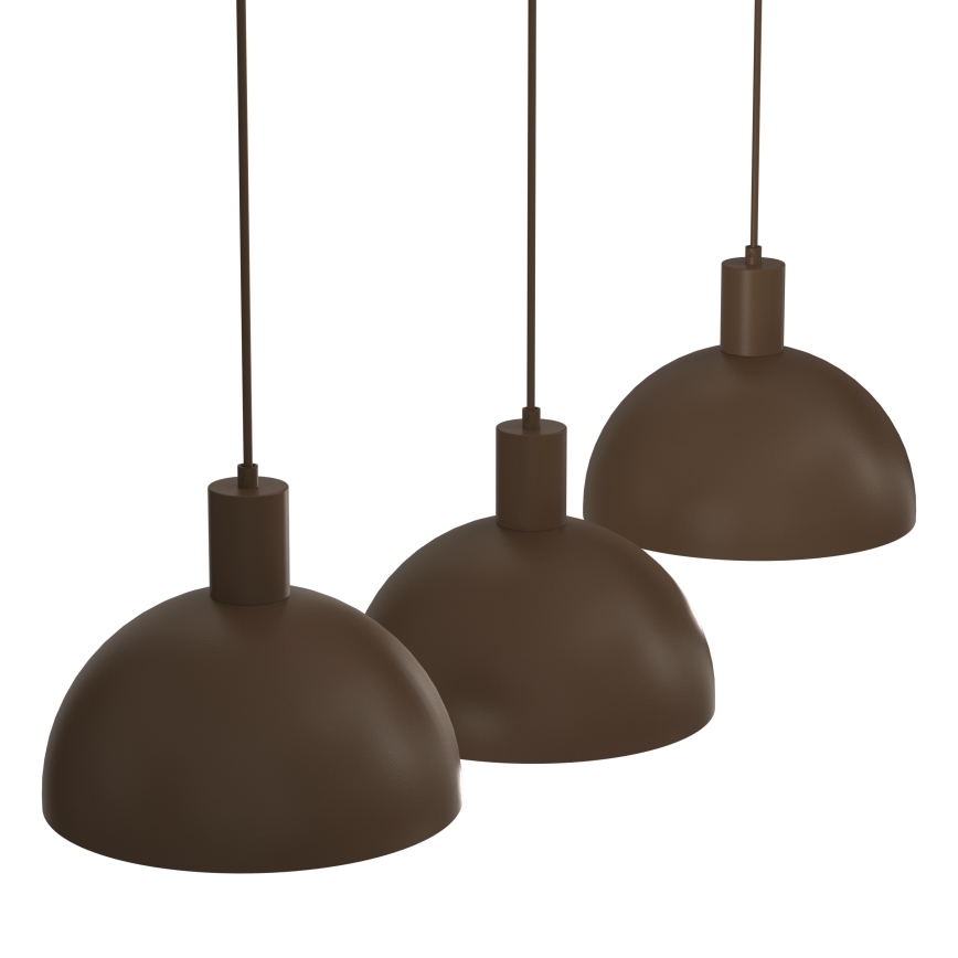 Κρεμαστό φωτιστικό με καλώδιο HANDA 3xE27/15W/230V, καφέ