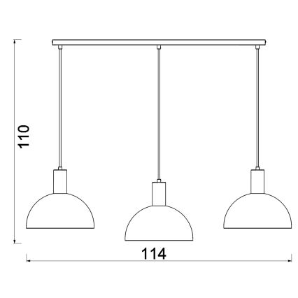 Κρεμαστό φωτιστικό με καλώδιο HANDA 3xE27/15W/230V, καφέ
