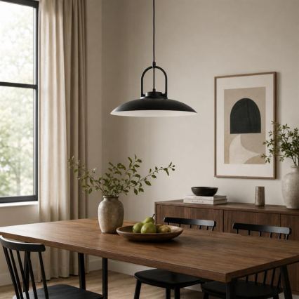 Κρεμαστό φωτιστικό με καλώδιο HATTORI 1xE27/15W/230V μαύρο