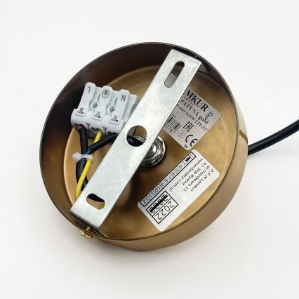 Κρεμαστό φωτιστικό με καλώδιο HECTOR 1xE27/15W/230V λευκό/ορείχαλκο Ø 14 εκ.